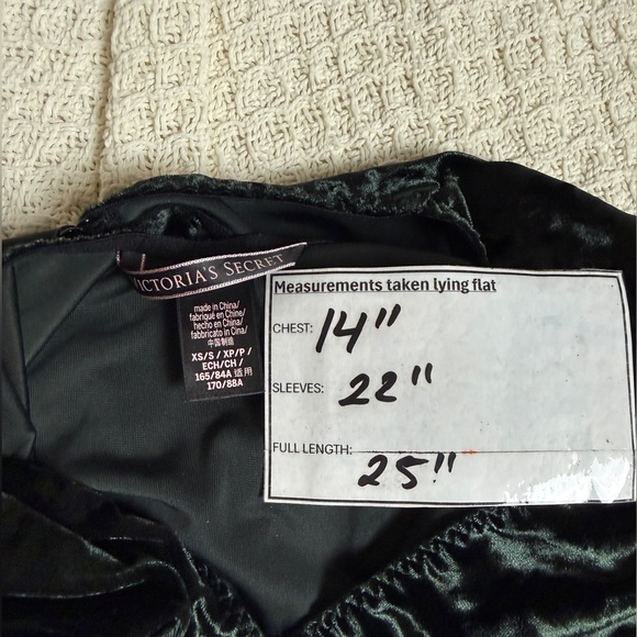 Victoria’s Secret Crushed Velvet Green Body Suit size XS - Picture 11 of 11
